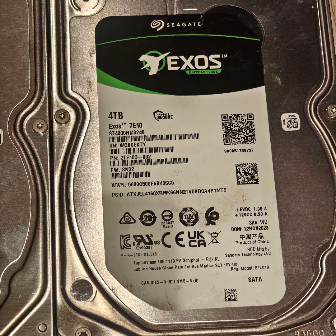 1万時間↓ 台数調整〇 Seagate Exos 7E10 4TB 4台 - メルカリ