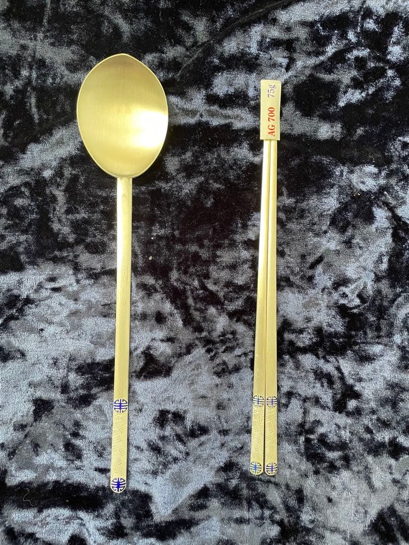 純銀/AG700 75g/韓国製 匙 箸 セット