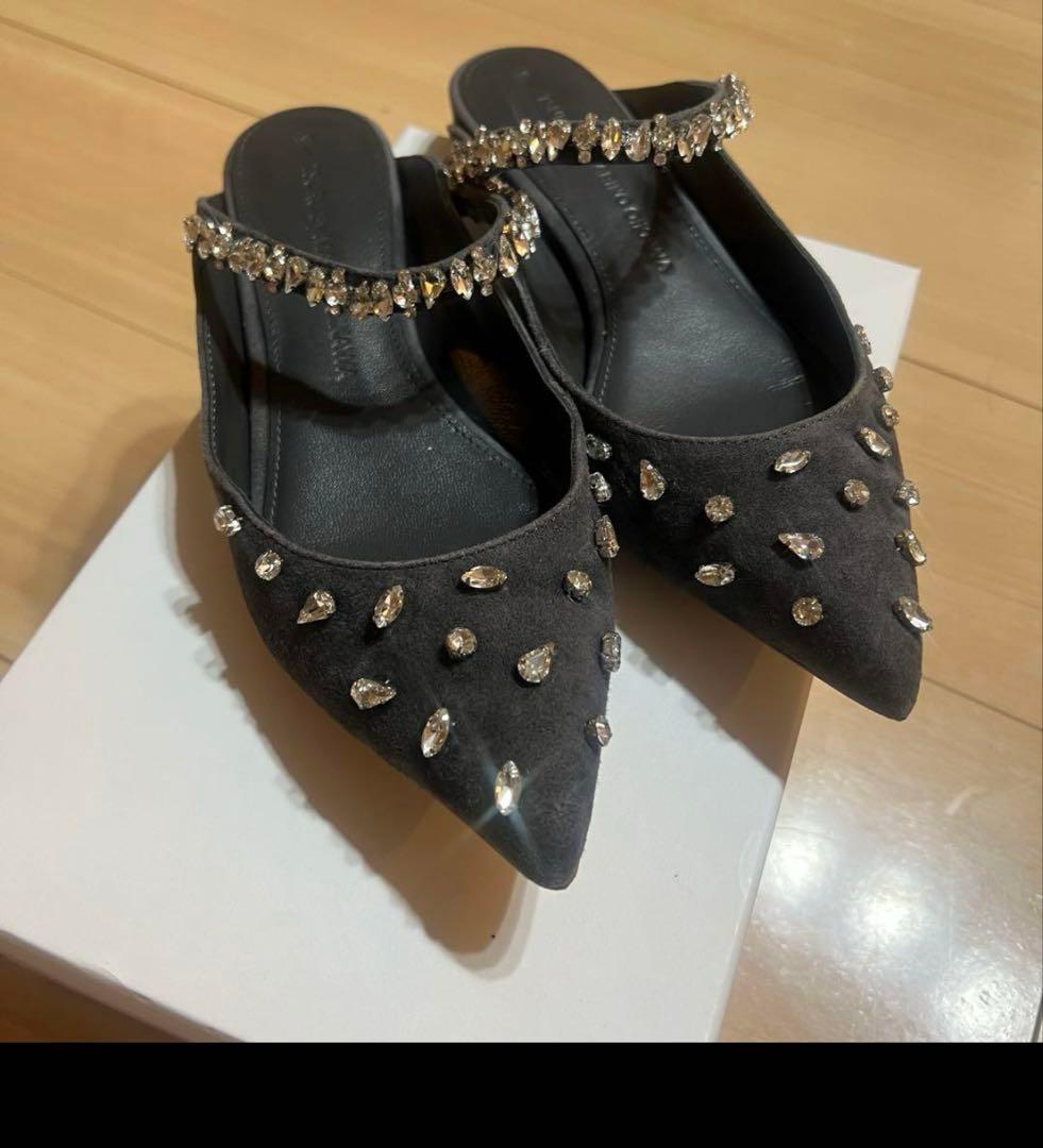 ツルバイマリコオイカワ ビジューフラットミュール TSURU by Mariko Oikawa - 【ツルバイマリコオイカワ】ビジュー