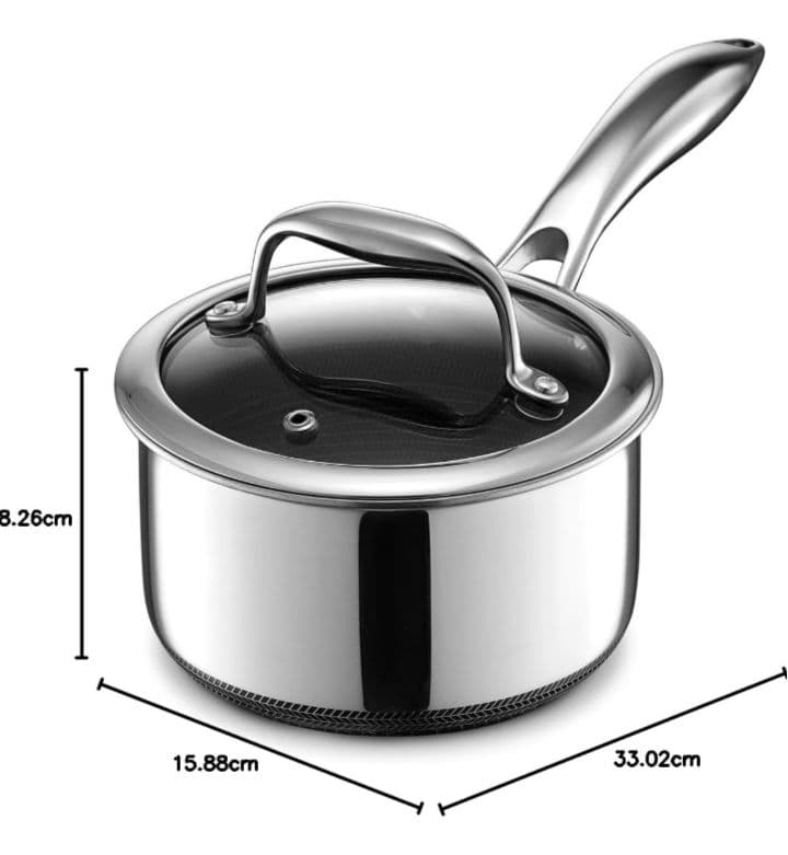 HexClad ハイブリッド ノンスティック 片手鍋 14cm / 0.95L