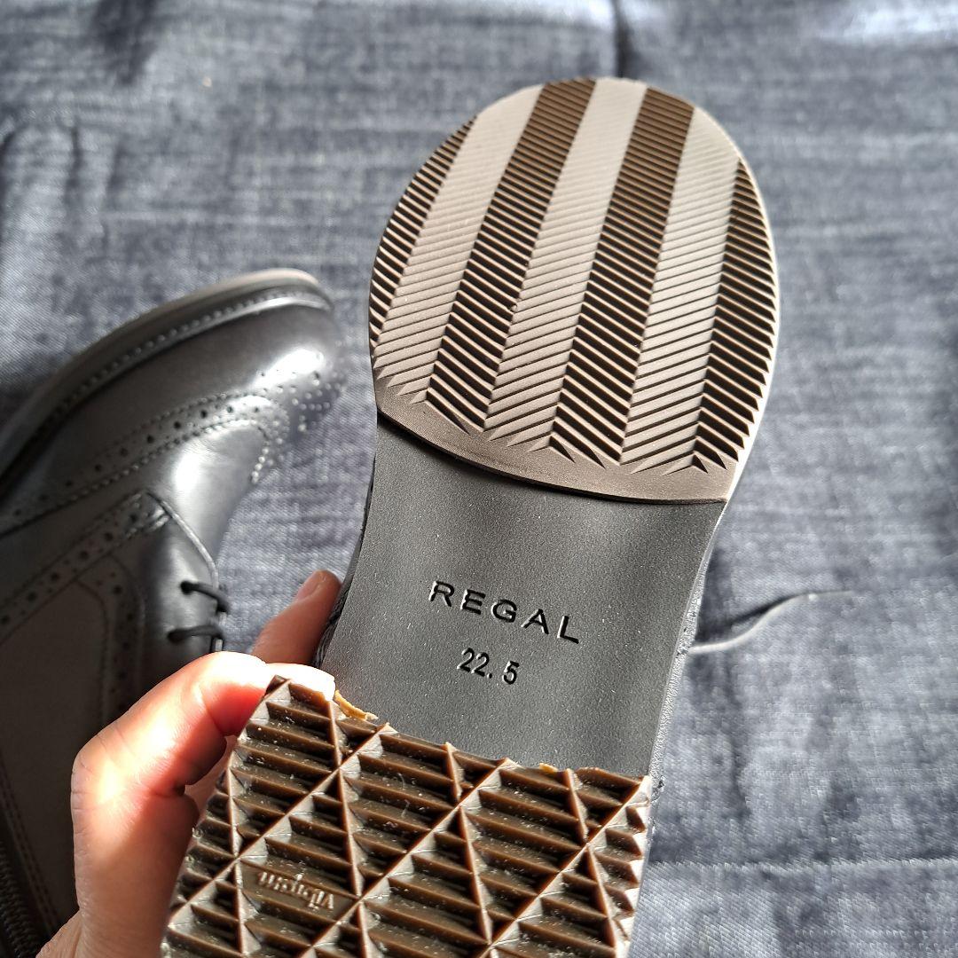 REGAL ブラック ブローグブーツ 22.5cm