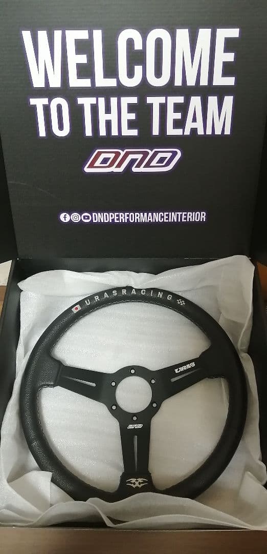 URAS ブラックレザー ステアリング 3スポーク - メルカリ