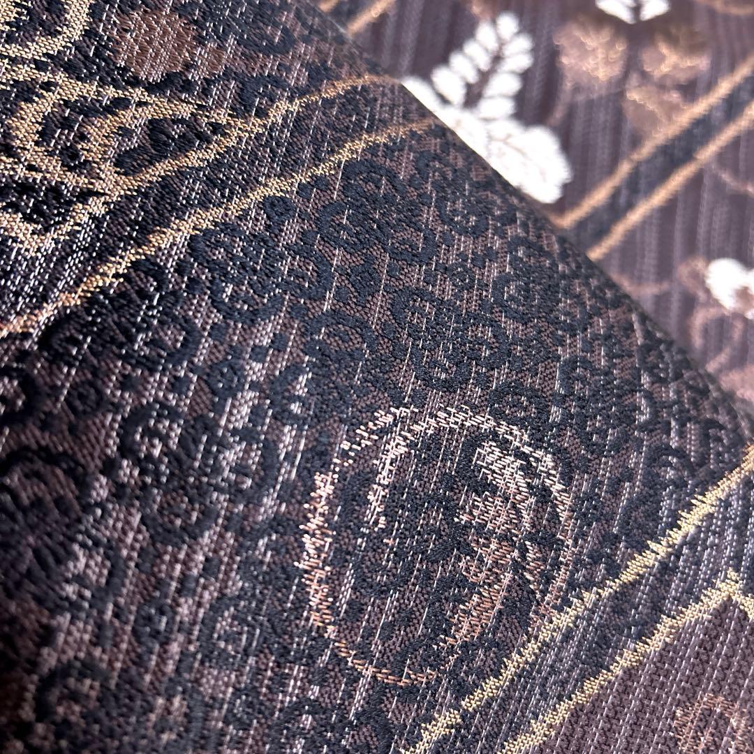 正絹　袋帯《短冊　小花》