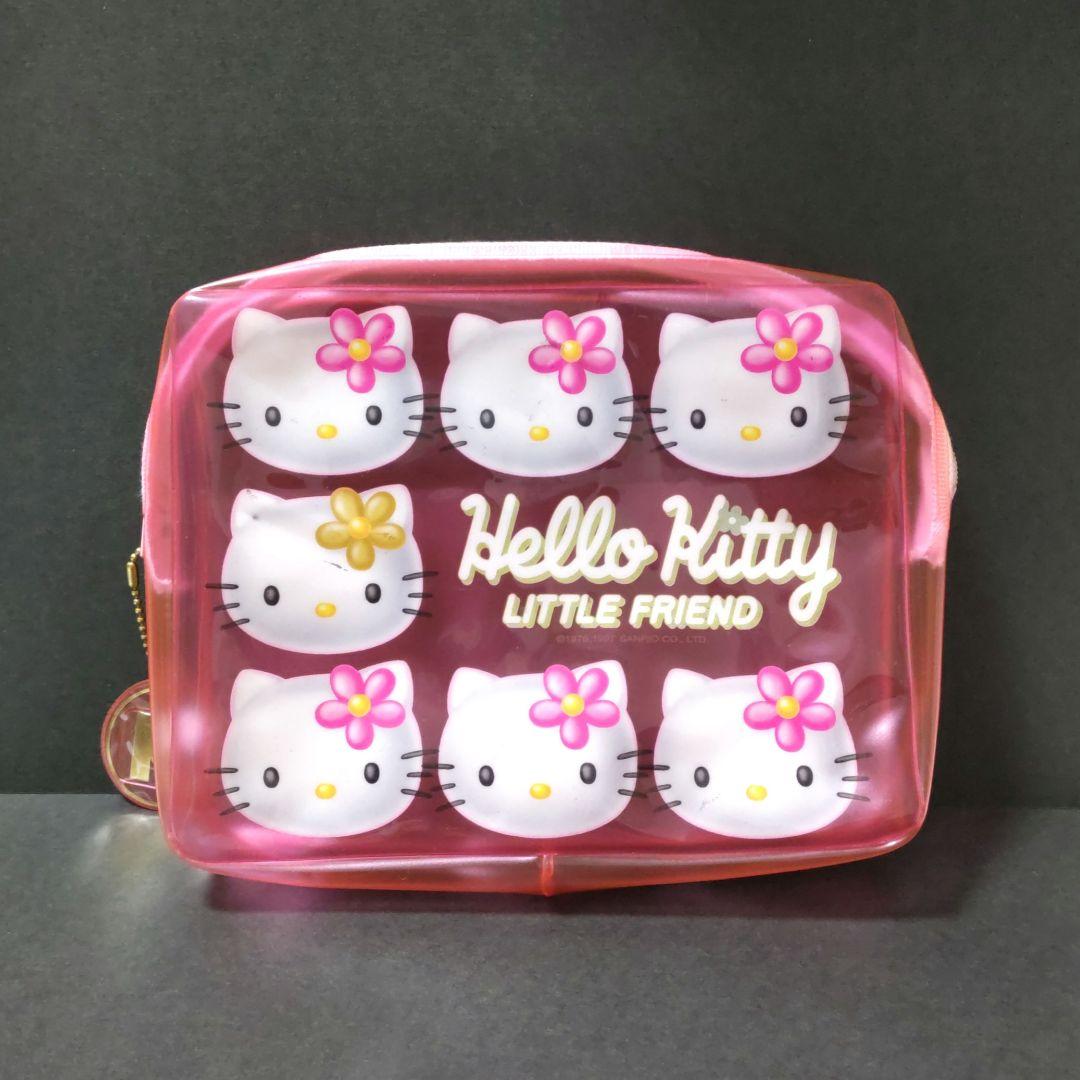 平成レトロ ハローキティ ビニールポーチ クリアピンク カオハナ