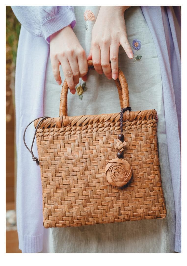 期間限定】山葡萄 かごバッグ 網代編み 職人手編み 籠 内布付 専属