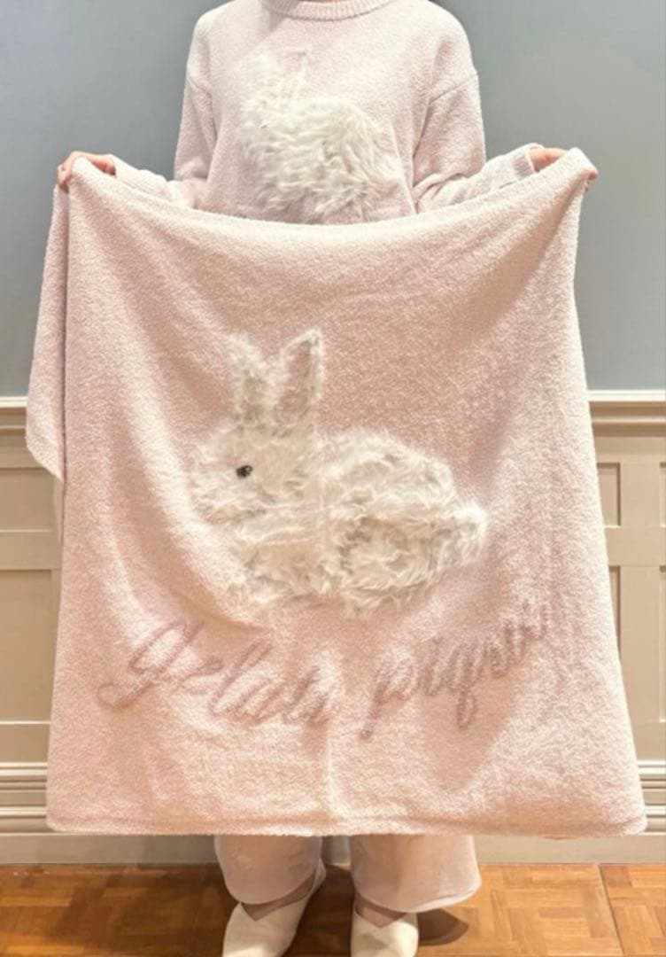 ジェラートピケ❤︎ラビットモコブランケット ピンク 新品 gelato pique（ジェラートピケ）の「ベビモコラビットジャガード