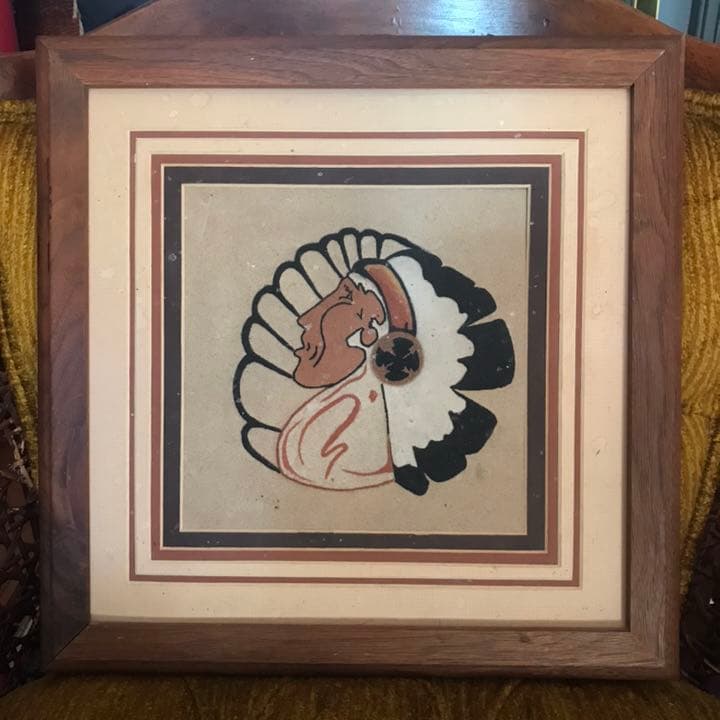 レア！ネイティブアメリカン　CHIEFサンドペイント砂絵　ナバホ族　インディアン レア！ネイティブアメリカン CHIEFサンドペイント砂絵 ナバホ族