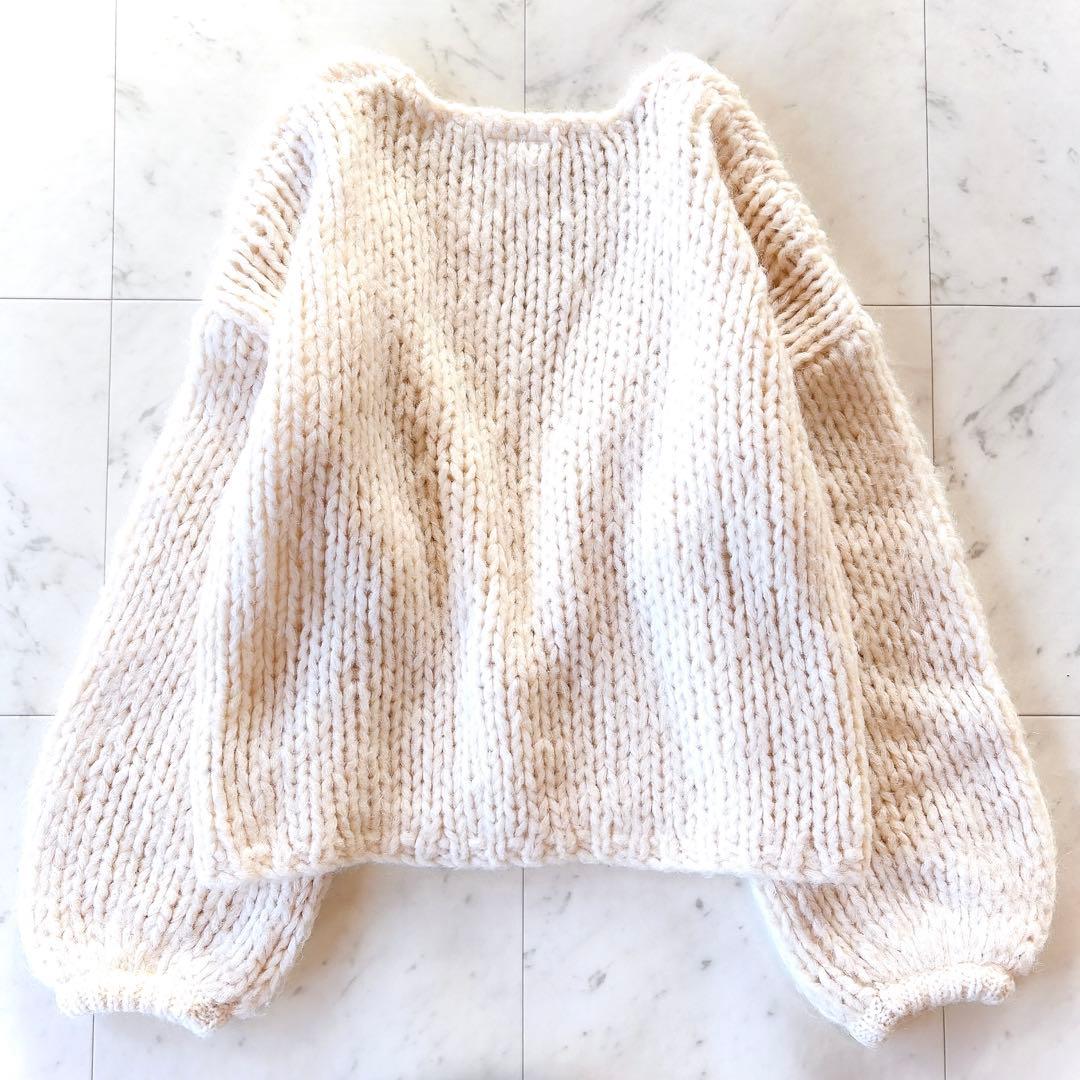 美品 ウィムガゼット モヘア混 ローゲージニットカーディガン