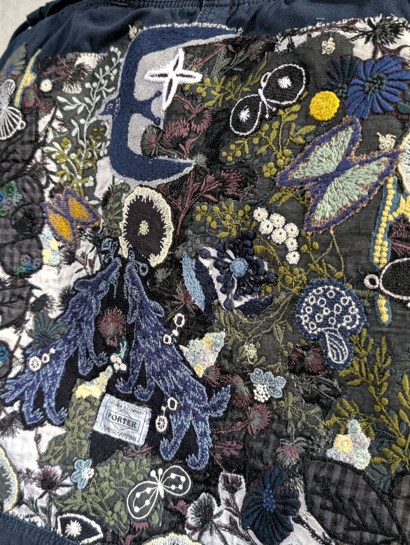 ガレ調《吉田カバンとWolf＆flower》藍染　ミナ　PJC　特大バック