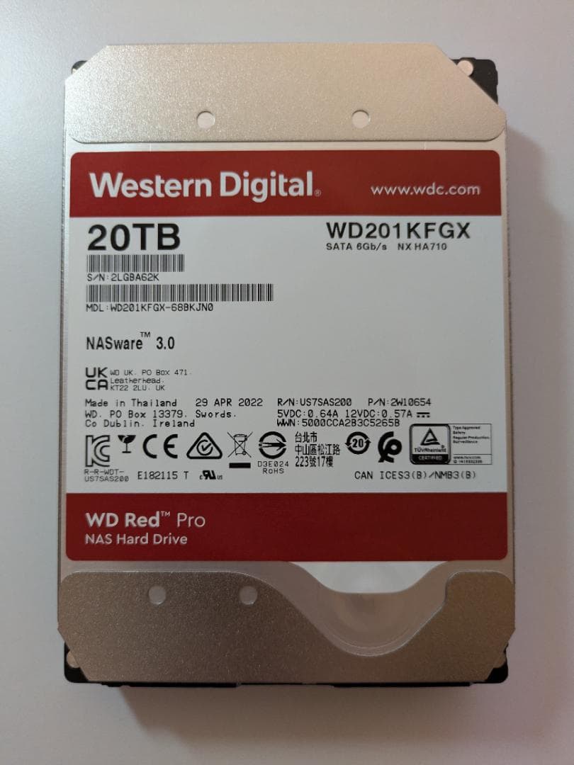 ‪*ᐟ様 【ジャンク品】WD Red Pro 20TB HDD WD201KFG Amazon | WD201KFGX [WD Red Pro（20TB 3.5インチ SATA 6G 7200rpm