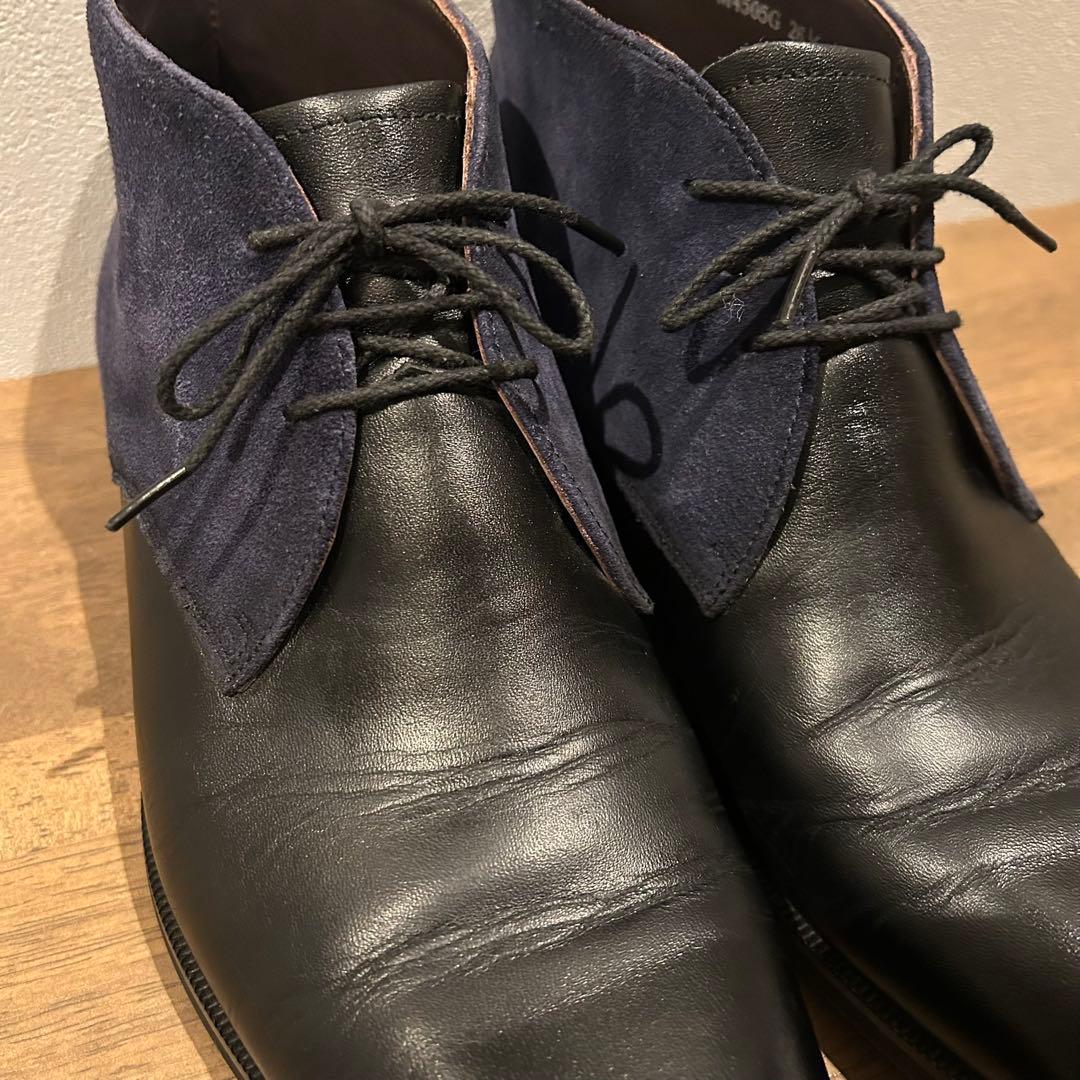 マドラス ゴアテックス チャッカブーツ 26.5cm 黒 紺 本革 M4505G