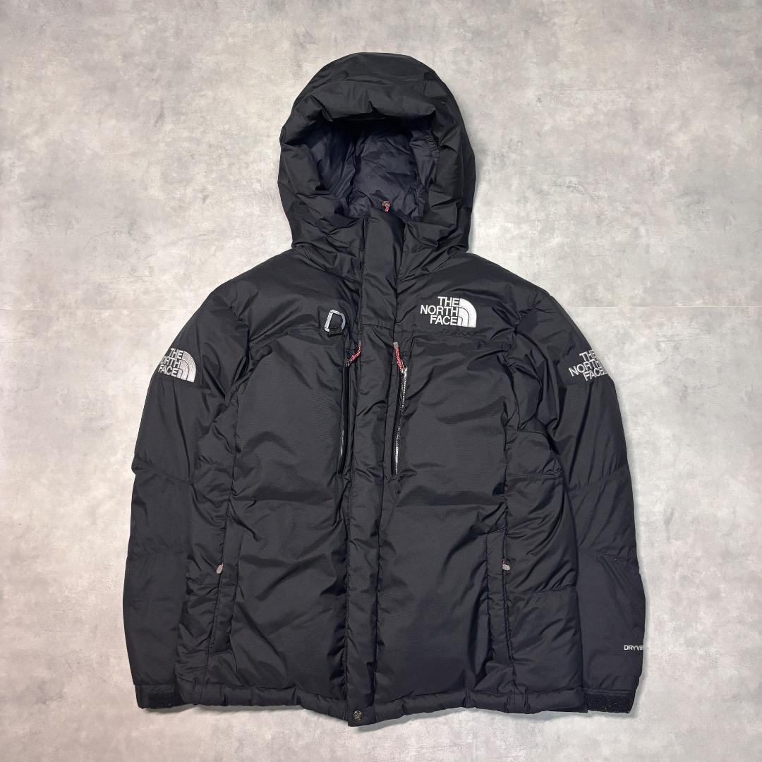 ノースフェイス ダウンジャケット 古着 パーカ 刺繍 140cm 黒 16553