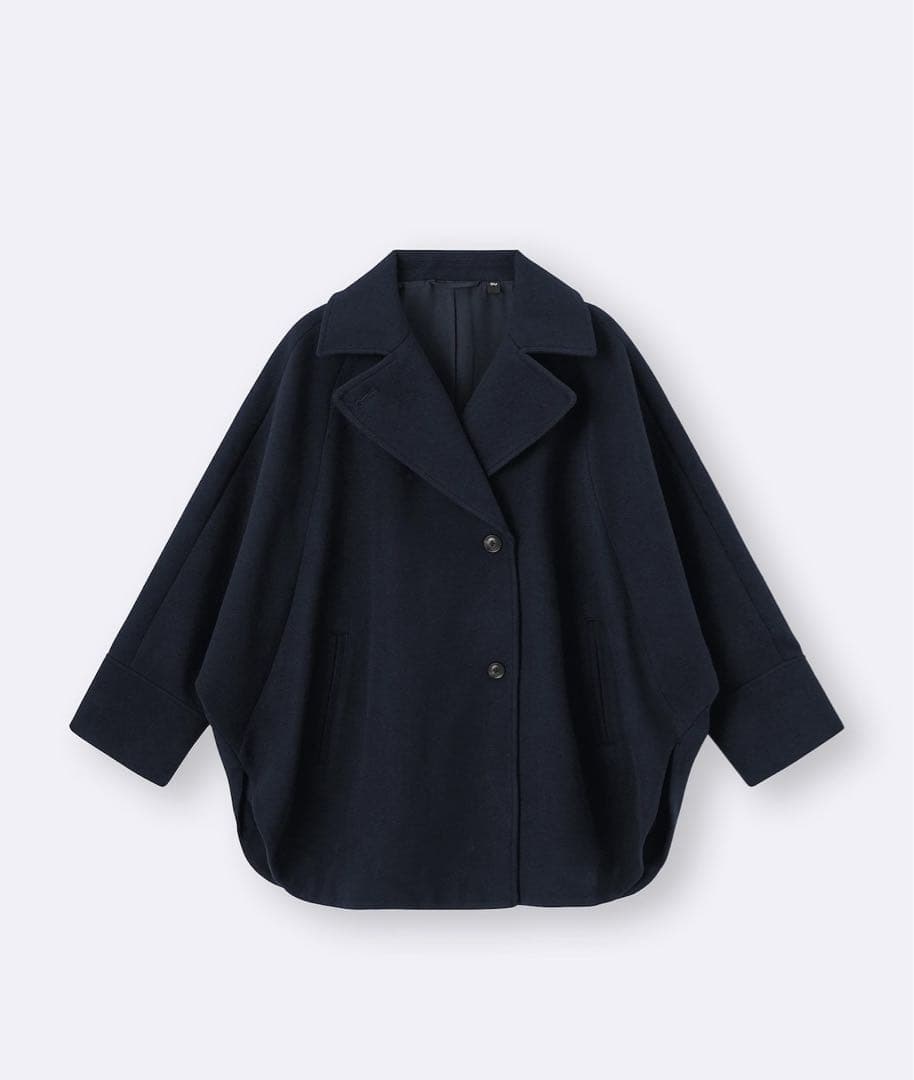 新品未使用タグ付き コージーメルトンケープコート GU ネイビー M 完売