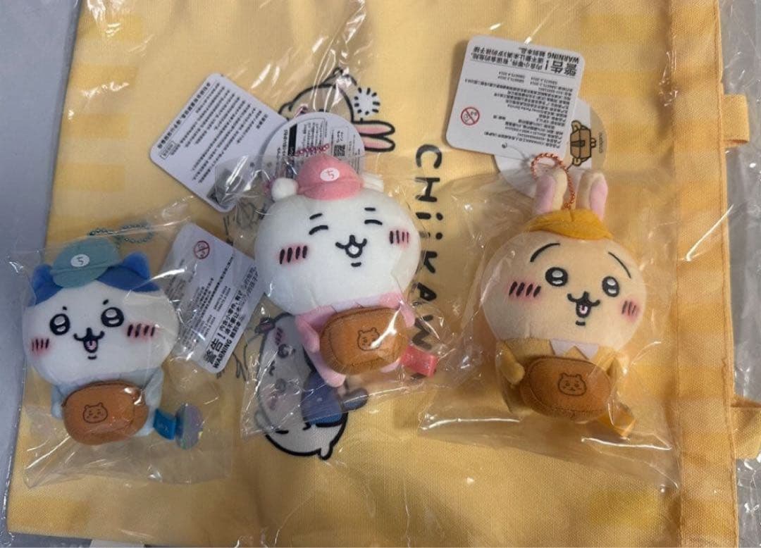 8番* 顔厳選 ちいかわマーケット 働くスタッフさんマスコット 3点x2 ちいかわマーケット 働くスタッフさんマスコット3種セット（セット購入