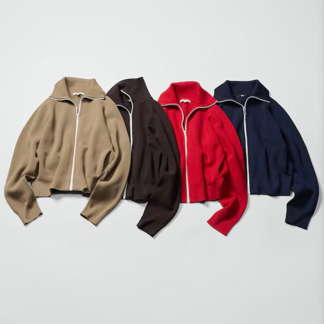 ユニクロC ミラノリブフルジップカーディガン ネイビー XXL - メルカリ