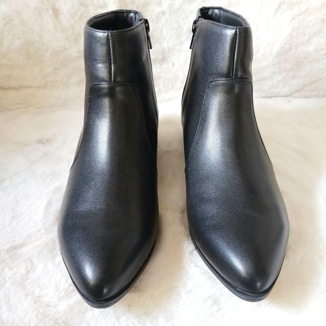 未使用品 卑弥呼 サイドジップ ブーツ ポインテッドトゥ　ブラック 25.5cm