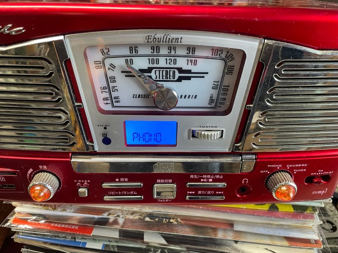 アメリカンポップ　レコードプレーヤー アメリカンポップス調レコードプレーヤー/TCD-682E/BLACK/RED – TOHSHOH