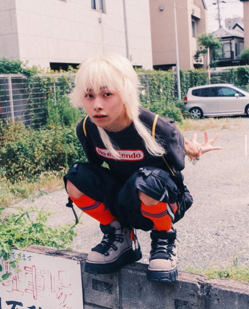 NEW ROCK ニューロック グレー ボリュームソールブーツ あおばくん着用