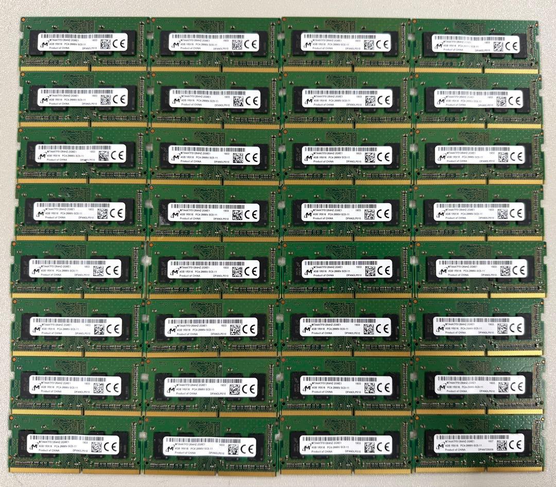 メモリ まとめ売り 4GB 1RX16 PC4-2666V-SC0-11 | 激安通販のイーサプライ