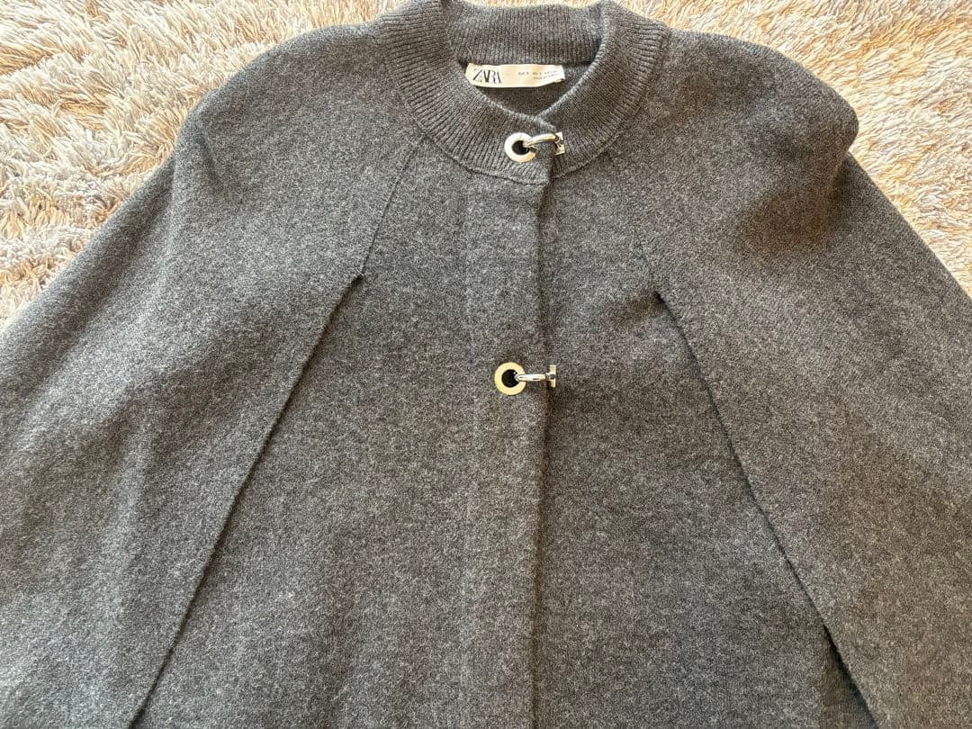 ZARA ニットケープコート サイズS - メルカリ