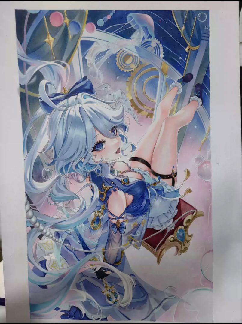 原神　フリーナ　手書きイラスト　A4サイズ　ファンアート 原神／フリーナ #二次創作 #ファンアート 春休み入りました！久しぶり