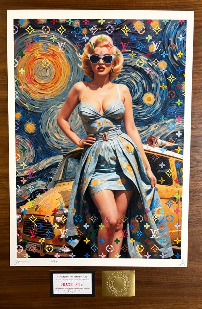 アソベ輪島塗り花器 金色植物模様