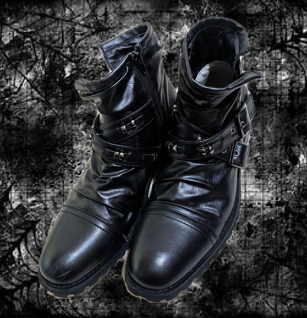 お兄系 平成 Y2K スタッズ クロスベルト ジップアップ エンジニア