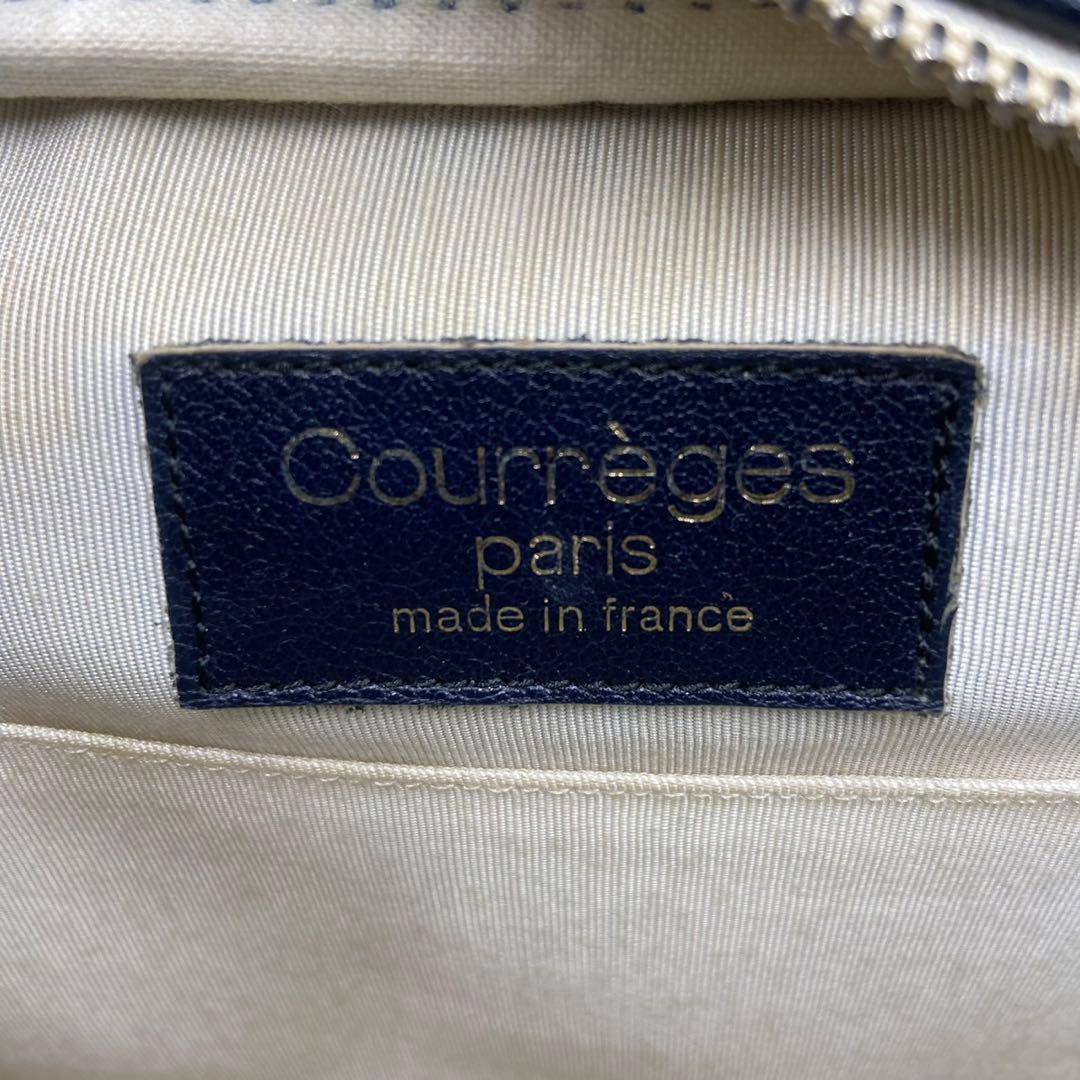 美品】クレージュ ショルダーバッグ デカロゴ カットワーク ブラック