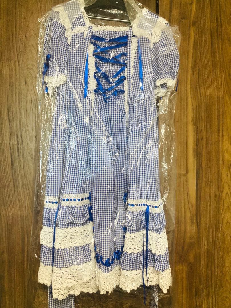BABYギンガムチェック巻きバラドールワンピースセットブルー - メルカリ