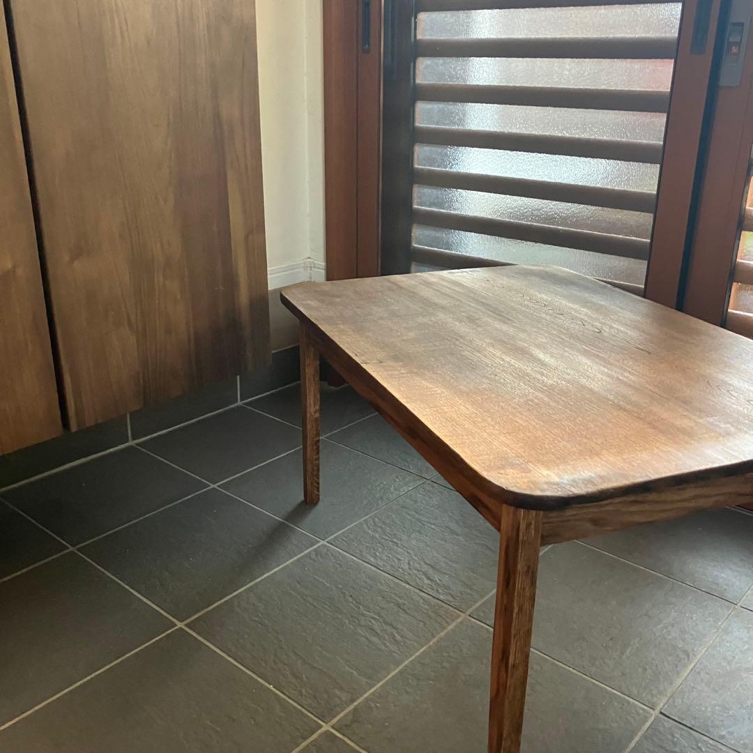 古い天板をリユースしたローテーブル ハンドメイド - メルカリ