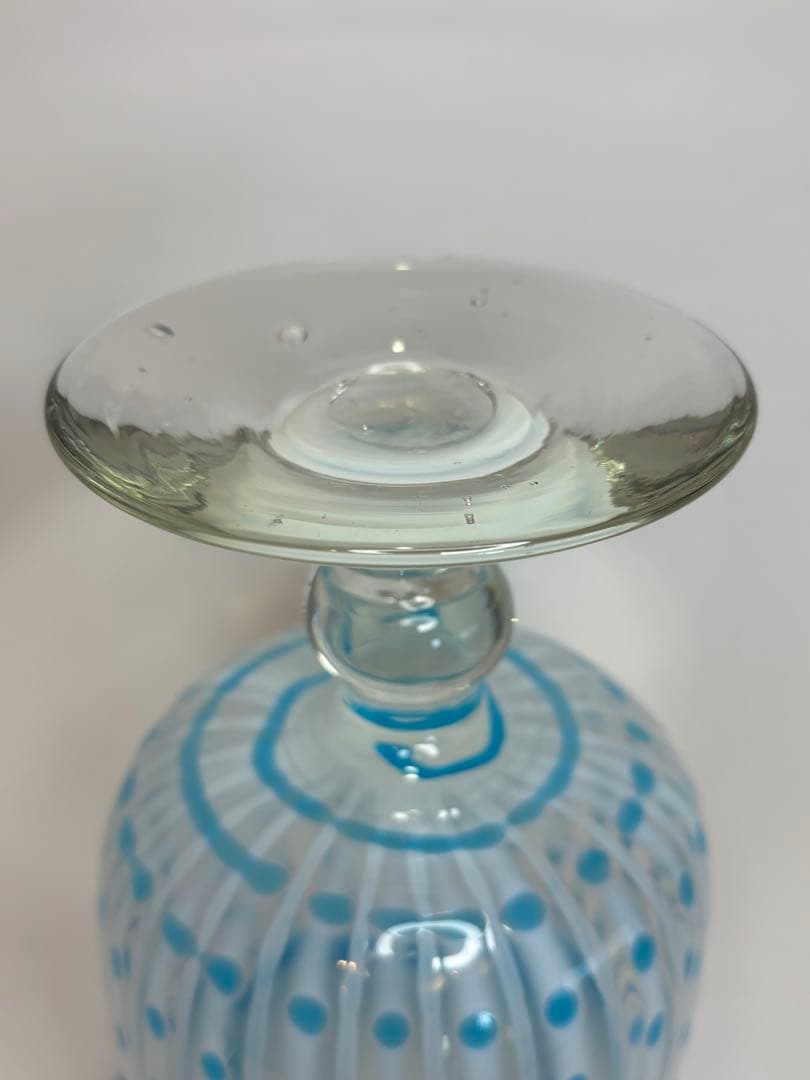 めぐお様専用昔ガラス フリル ドット 乳白色 コンポート 気泡 アンティーク