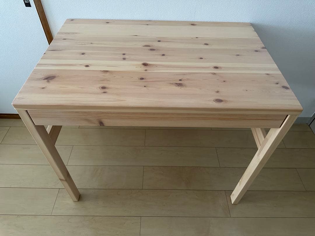 【美品】無印良品　パイン材デスク① 学習机　天然木 無印良品もリビング学習対応！？コンパクトなパイン材デスクとスチール