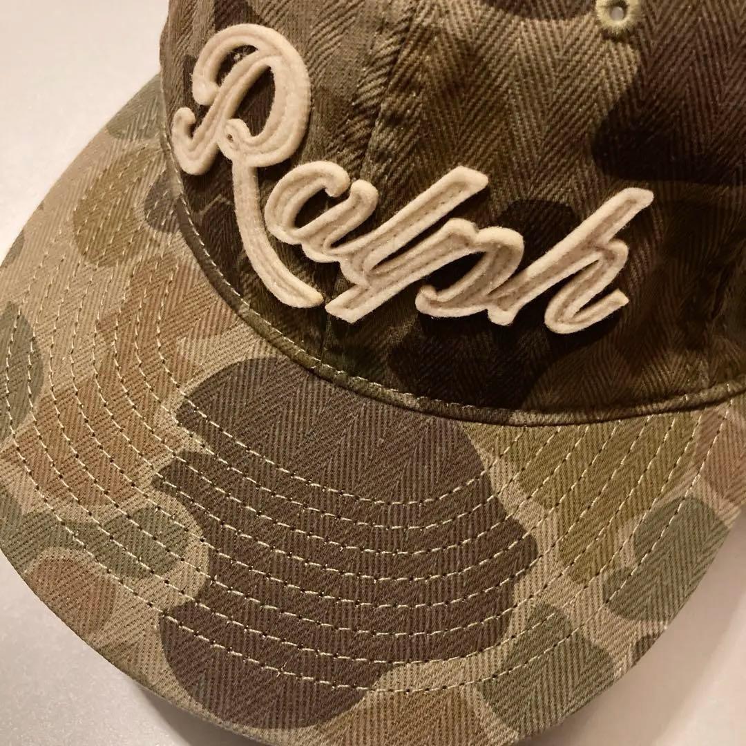 PoloRalphLaurenカモ迷彩ヘリンボーンボールキャップポロ未使用タグ付