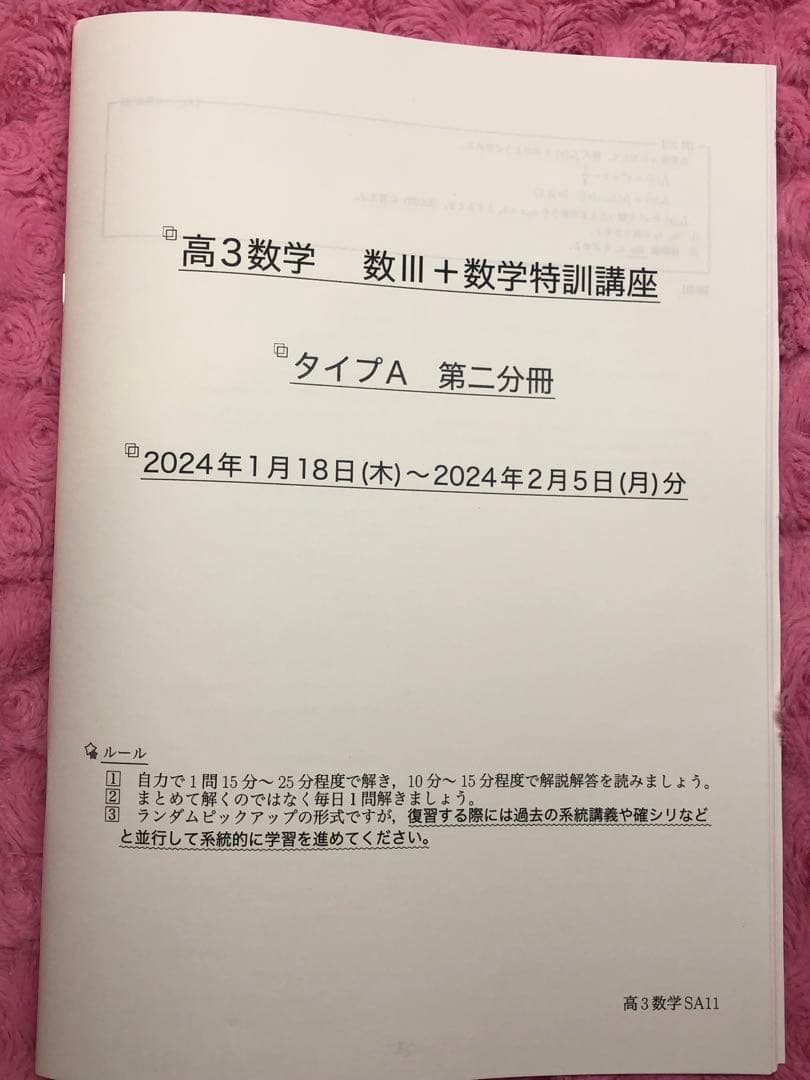 鉄緑会 高3数学 数III 数学特訓講座 4冊 SAクラス