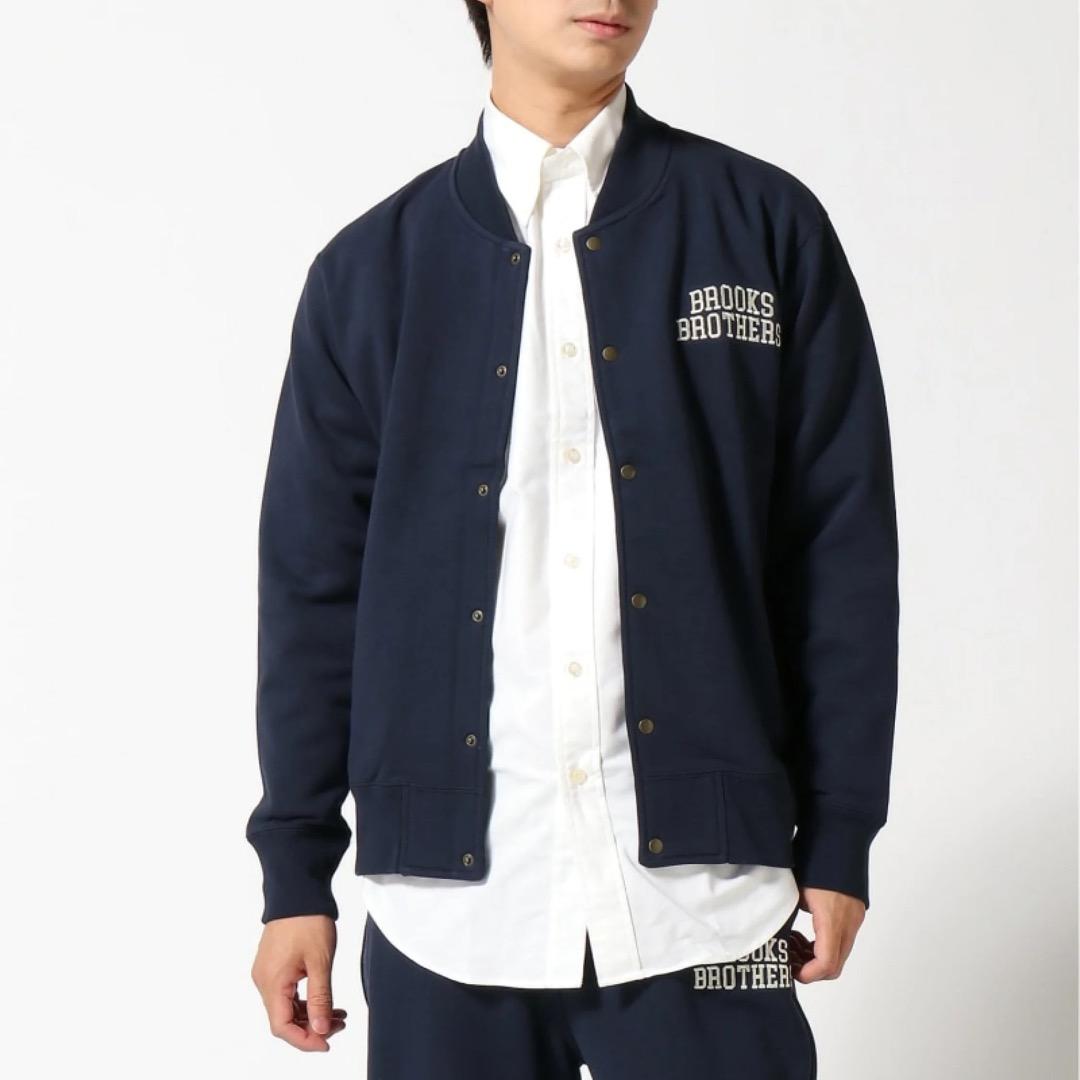 ブルックスブラザーズ フレンチテリー ロゴ ベースボールジャケット XL