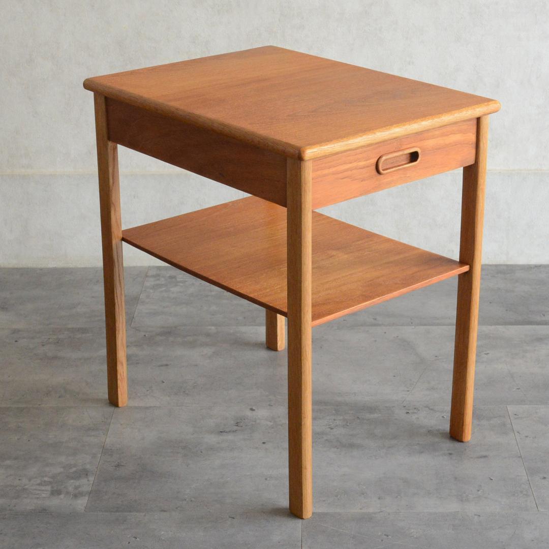 デンマーク 北欧ヴィンテージ チーク サイドテーブル 北欧家具 ナイト