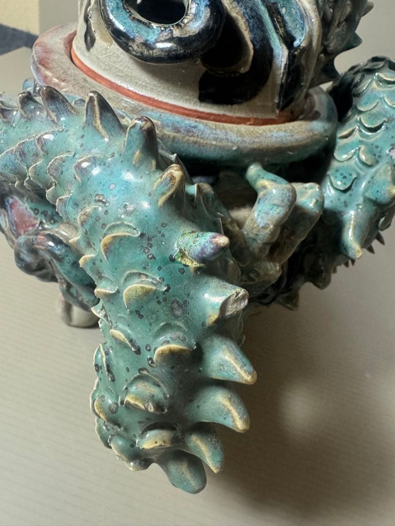 2470 上野焼 三代山岡徹山 香春徹山窯 龍型 香炉 時代物 - メルカリ