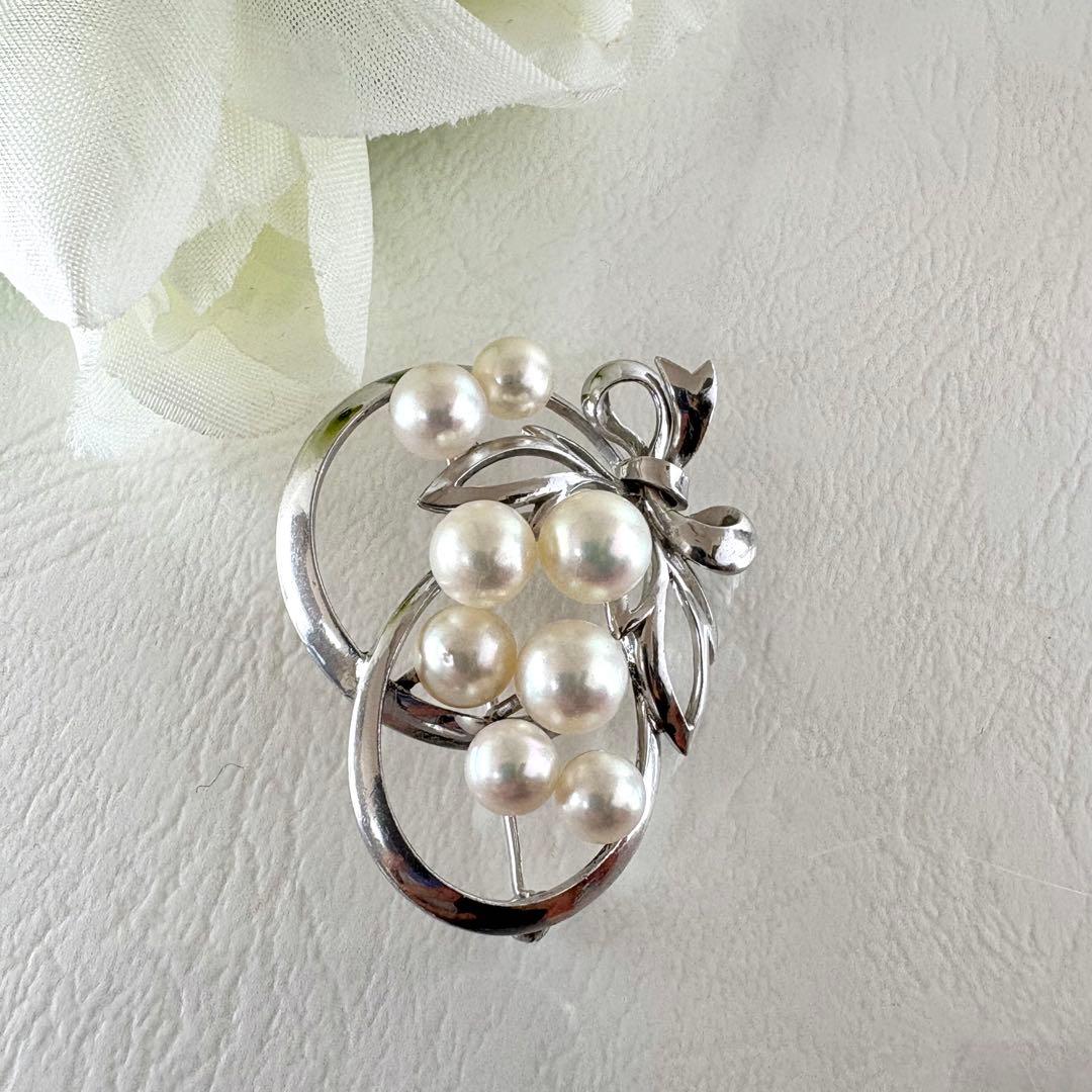 ⭐︎皇室御用達ブランド⭐︎ミキモト シルバー パール ブローチ 花束