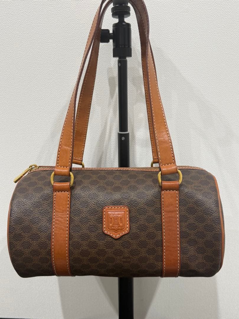 【美品】CELINEセリーヌ マカダム ドラムバッグ ショルダー ニボストン CELINE（セリーヌ） マカダム ボストンバッグ ショルダーバッグ 2WAY