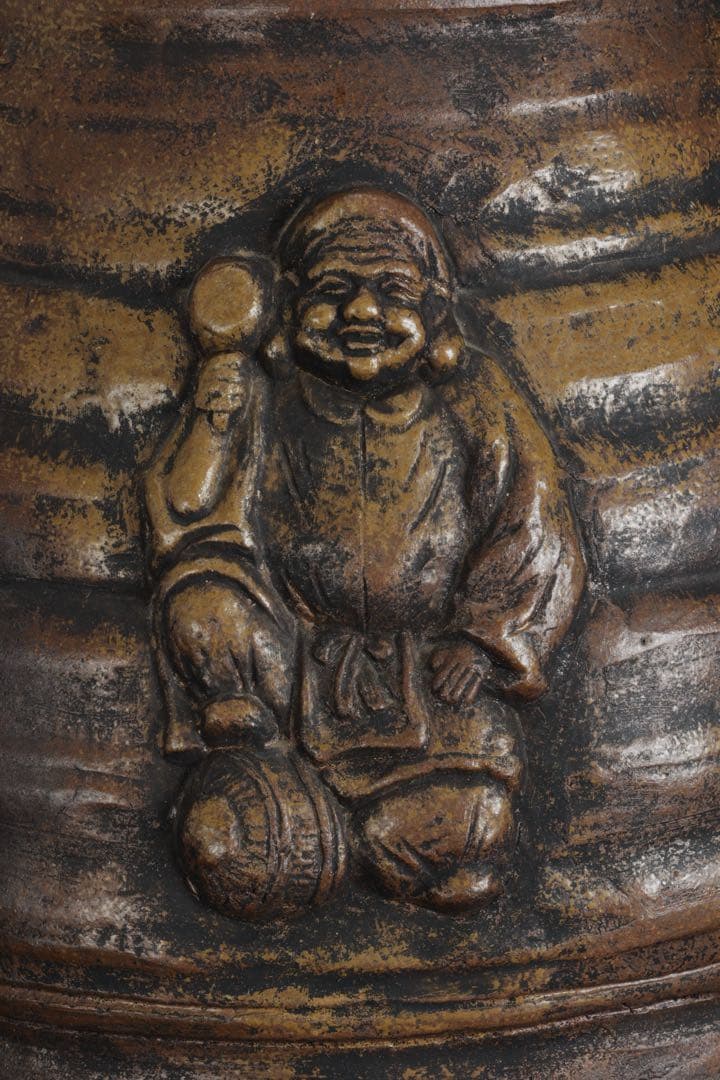 備前焼 古備前 人形大徳利 恵比寿大黒天寿老人 三神人形大徳利 45cm