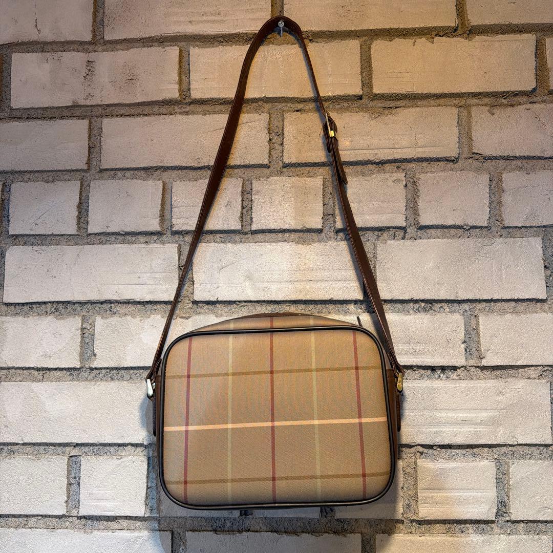 美品】Burberry バーバリー ショルダーバッグ ノバチェック キャンバス