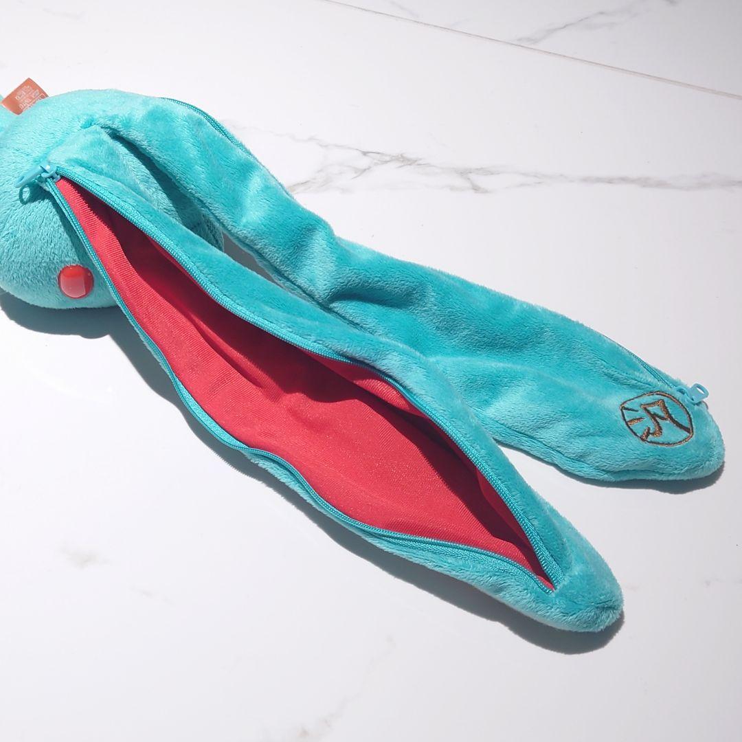 H*o様 チャックスGP 汎用うさぎ デュアルペンポーチ ターコイズブルー