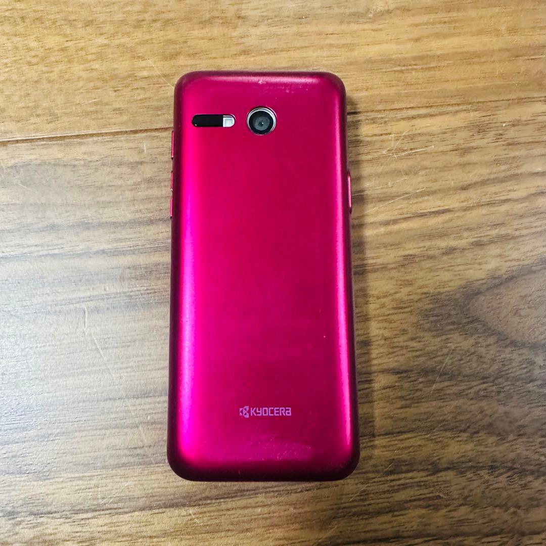 au KYF43 ガラケーワインレッドnanoSIM対応 通電動作OK初期化済み