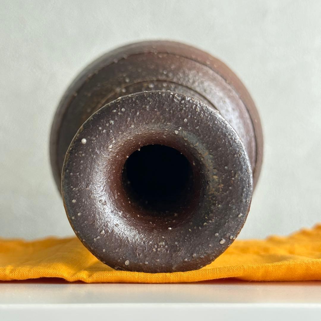 堀江英城 備前 花器 一輪挿 花入 共箱