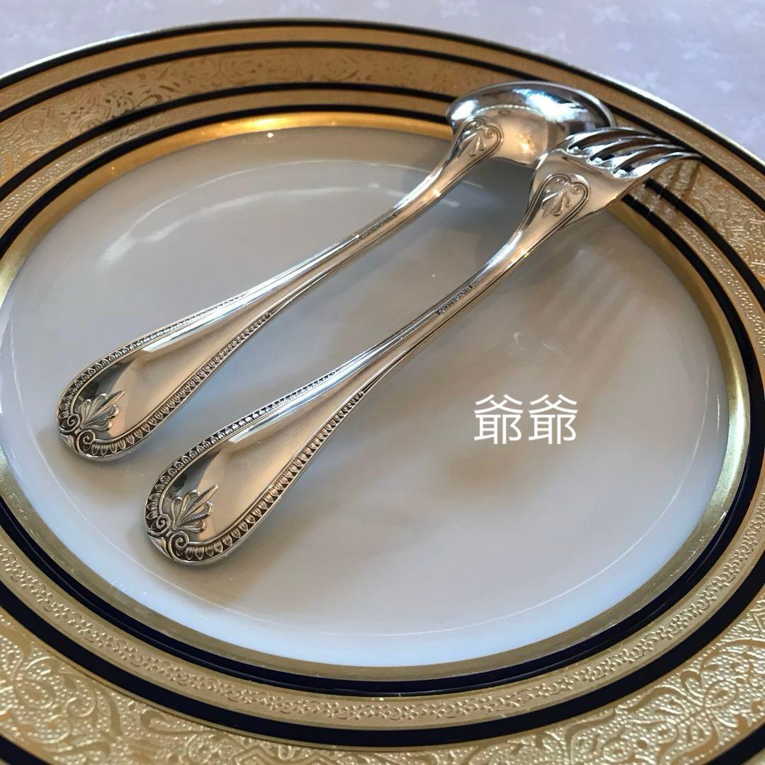 カルディヤック＆クリストフル／純銀 フォーク＆スプーン 1組