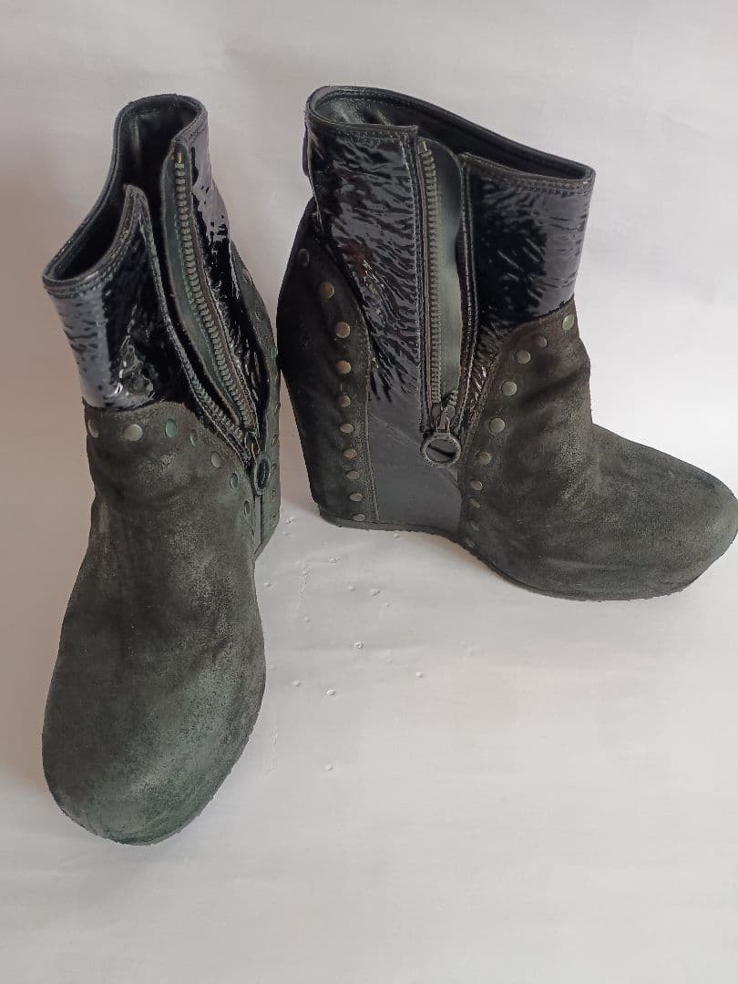 RUCO LINE サイドゴアブーツ グレー 高ヒール フレックスヒールサイドゴアブーツ2/DoCLASSE