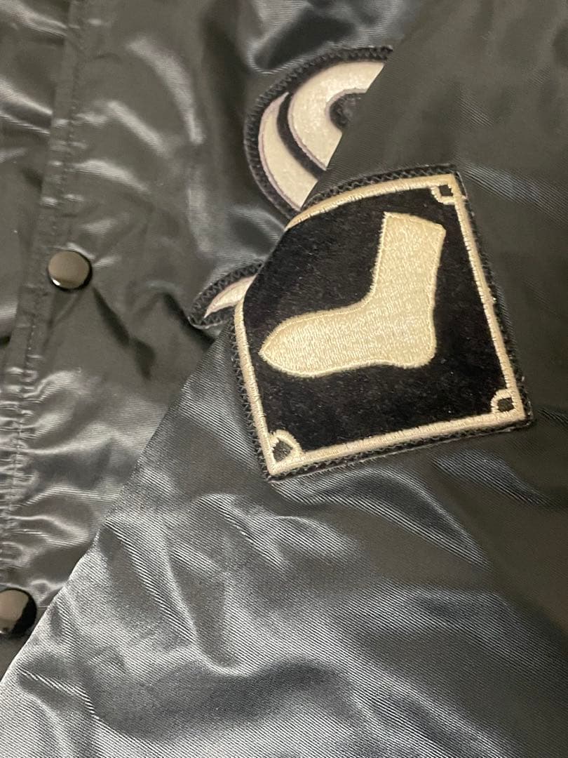 starter 90s ホワイトソックス MLB ブラック スタジャン 刺繍ロゴ