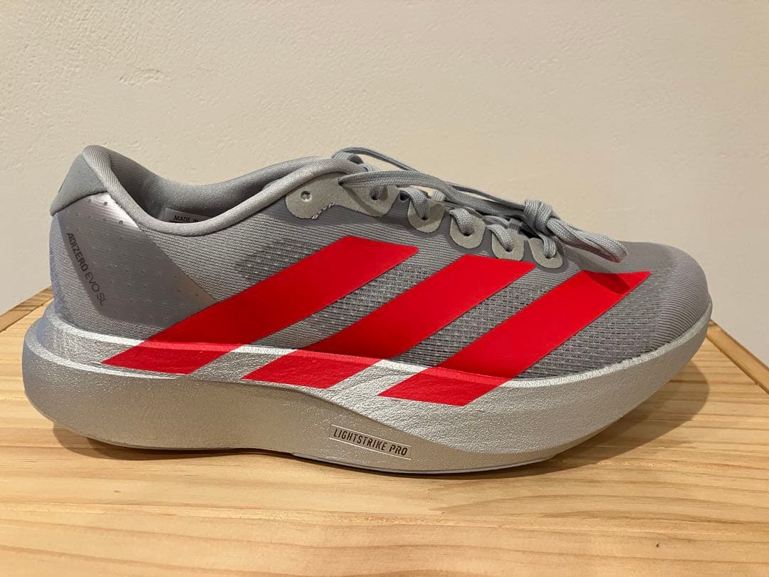 adidas adizero Evo SL シルバー/レッド　26.0cm
