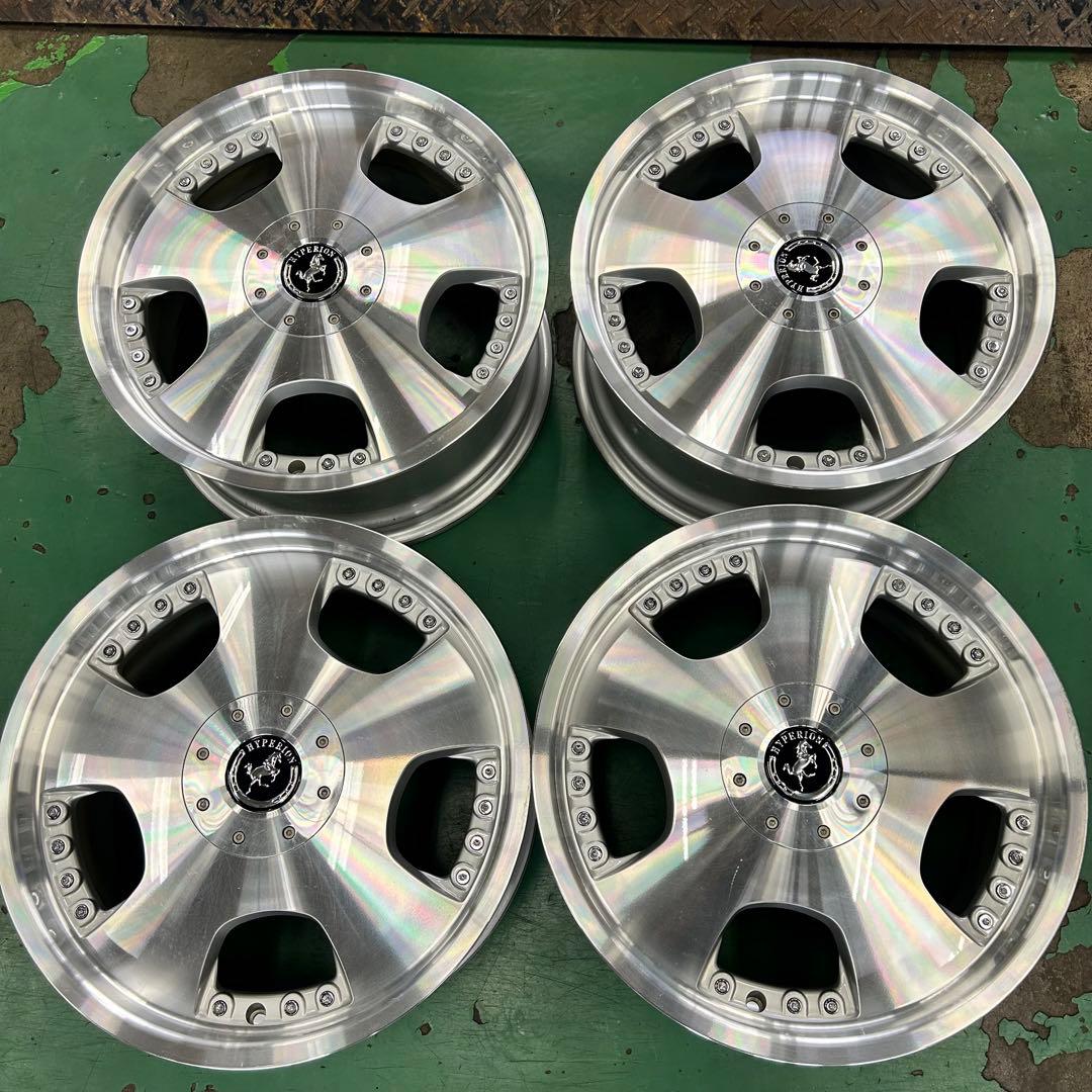 中古アルミ18x8.0ハイペリオンディッシュPCD114.3 4本セット - メルカリ