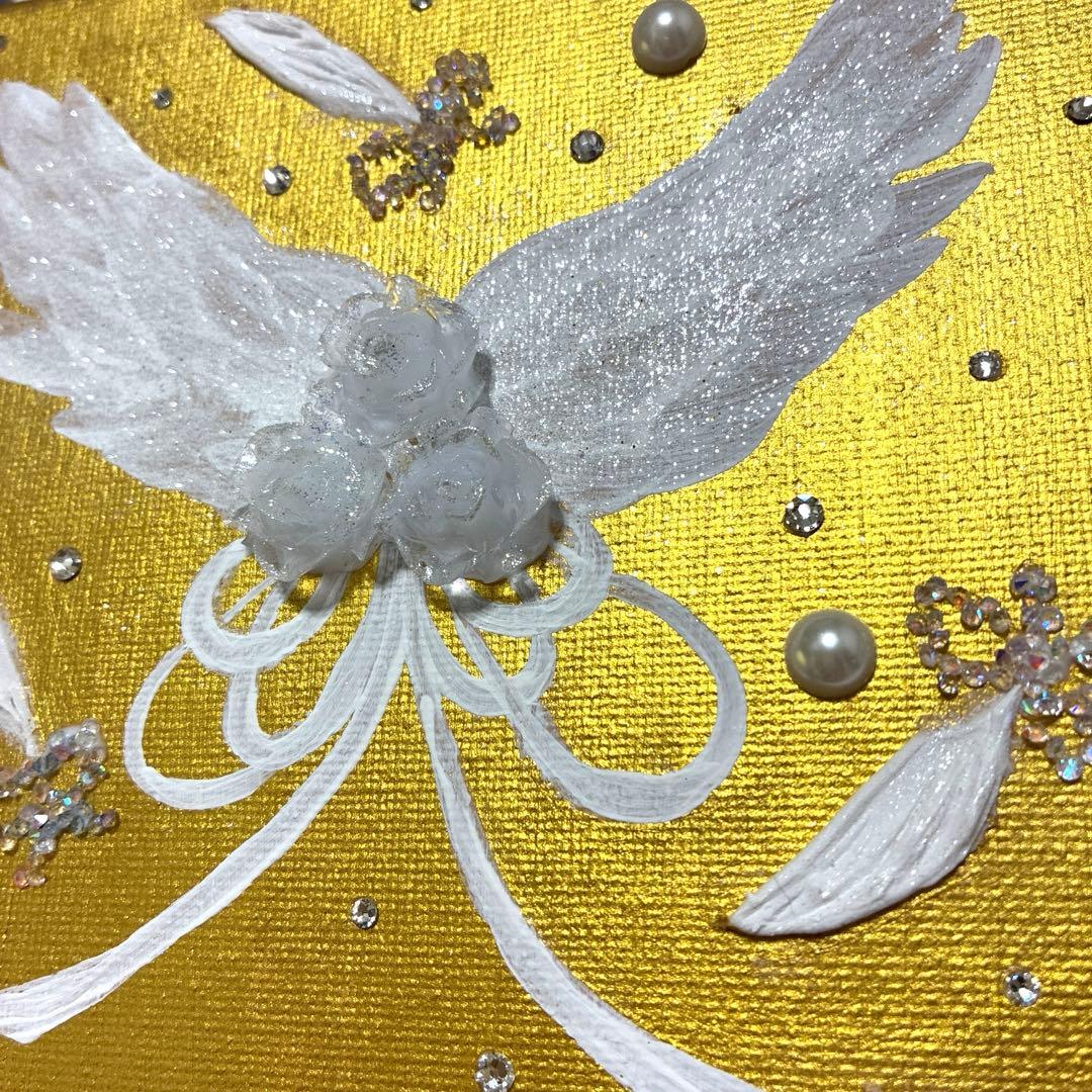 開運絵画　天使の羽根　ソウルメイト　縁結び　恋愛運　ダイヤモンド　薔薇